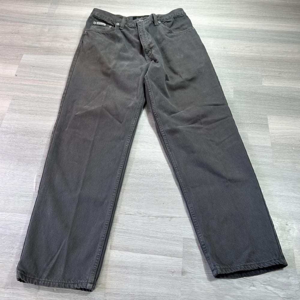 Calvin Klein Jeans Mens 32x32 Gray Relaxed Easy Fit Denim Dark Wash Pants
